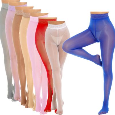 Womans Glossy Footed Pantyhose Tights Sexy Sheer High Waist Stockings Lingeries